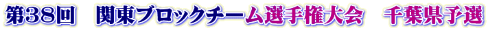 第38回 関東ブロックチーム選手権大会 千葉県予選