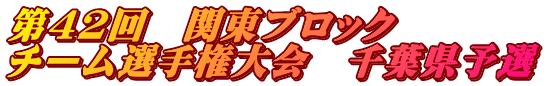 第42回 関東ブロック チーム選手権大会 千葉県予選